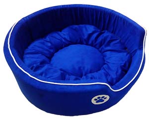 Dog Round Bed Small Fancy in Blue