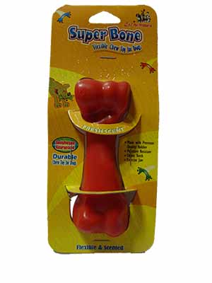 Dog Toy Flavoured Rubber Chew Bone Small