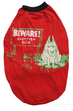 Dog T Shirt Red Beware for Medium Dogs S24